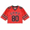 Grimey Tees & Tops | Grimey The Clout Mesh Crop Girl Football Jersey - Red - Spring 23