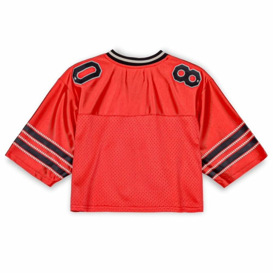 Grimey Tees & Tops | Grimey The Clout Mesh Crop Girl Football Jersey - Red - Spring 23