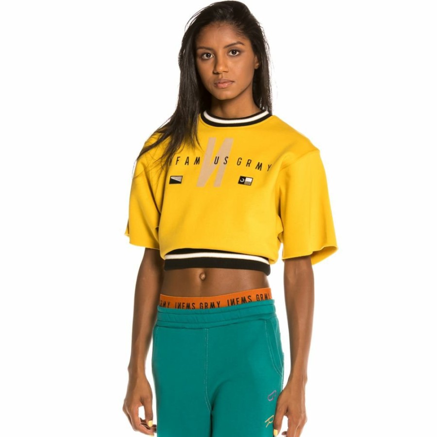 Grimey Women Outfits | Pack Grimey Crop Top + Track Pants Nite Marauder Fw20 Green/Mustard