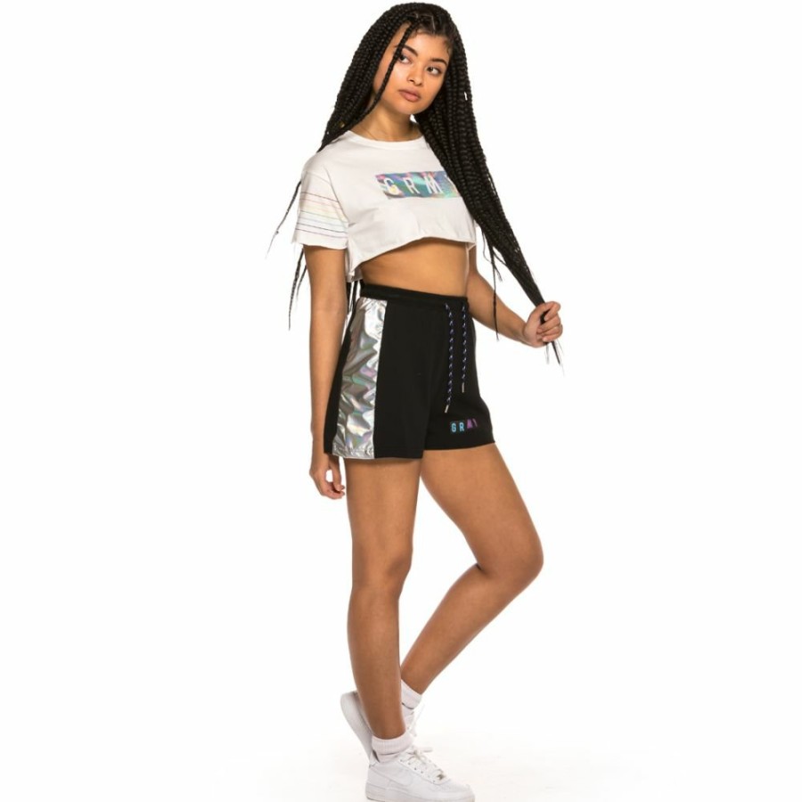 Grimey Tees & Tops | Grimey Fluid Planet Girl Crop Top Ss19 White