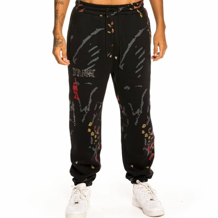 Grimey Pants | Pantalon Grimey "Jazz Thing All Over Print" Sweatpants - Black - Fall 21