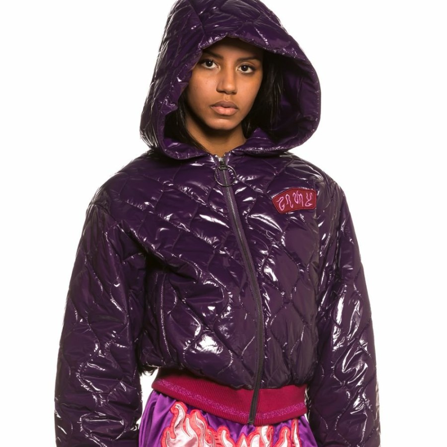 Grimey Coats | Grimey Yoga Fire Bomber Jacket Fw20 Purple