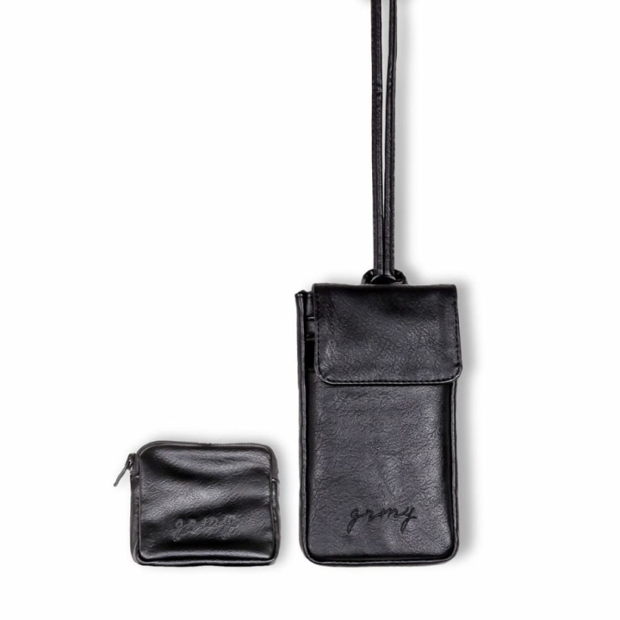 Grimey Backpacks | Grimey "I Am" Pu Leather Purse And Travel Pouch - Fall 22 - Black