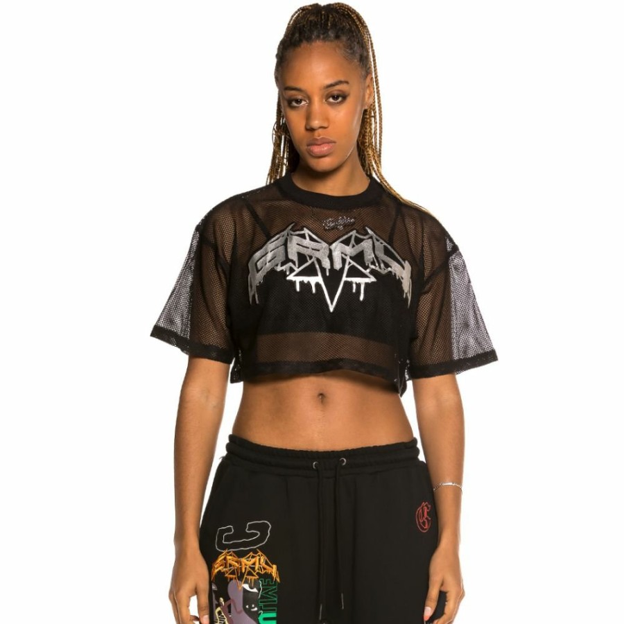 Grimey Tees & Tops | Grimey Liveution Crop Top Spring 21 Black