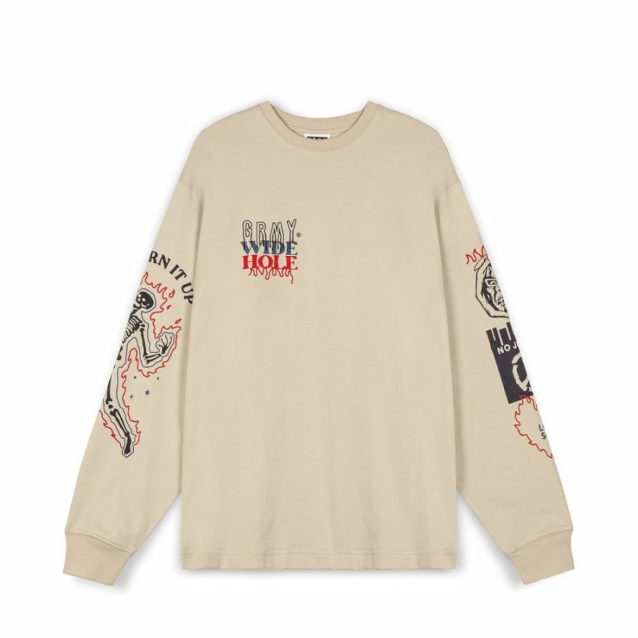 Grimey Tees | Camiseta Manga Larga Grimey Back At You - Cream - Fw23