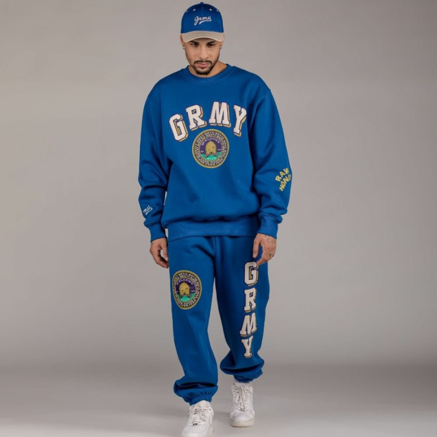 Grimey Outfits | Pack Grimey Pant + Crewneck "Hive" Heavyweight - Blue - Fall 22