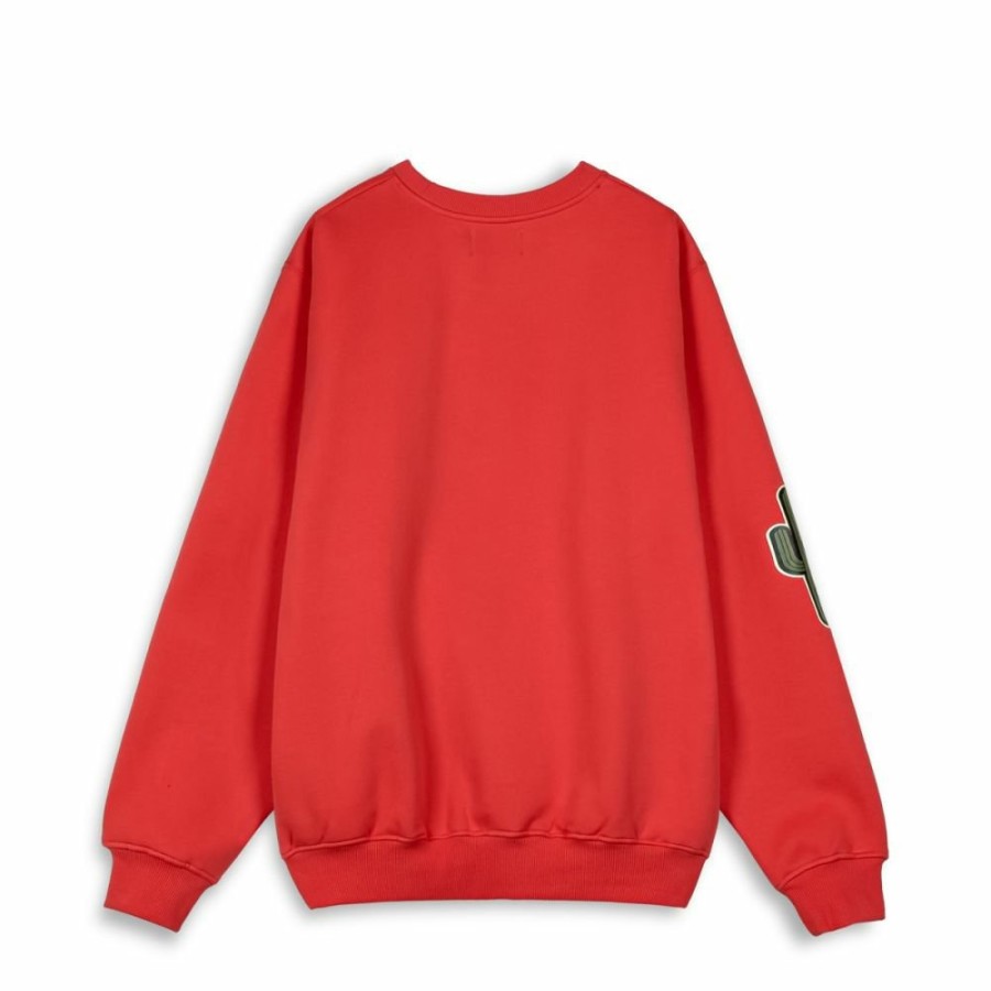 Grimey Organic | Grimey Causing Panic The Charleston Blvd Vintage Crewneck Red - Ss24