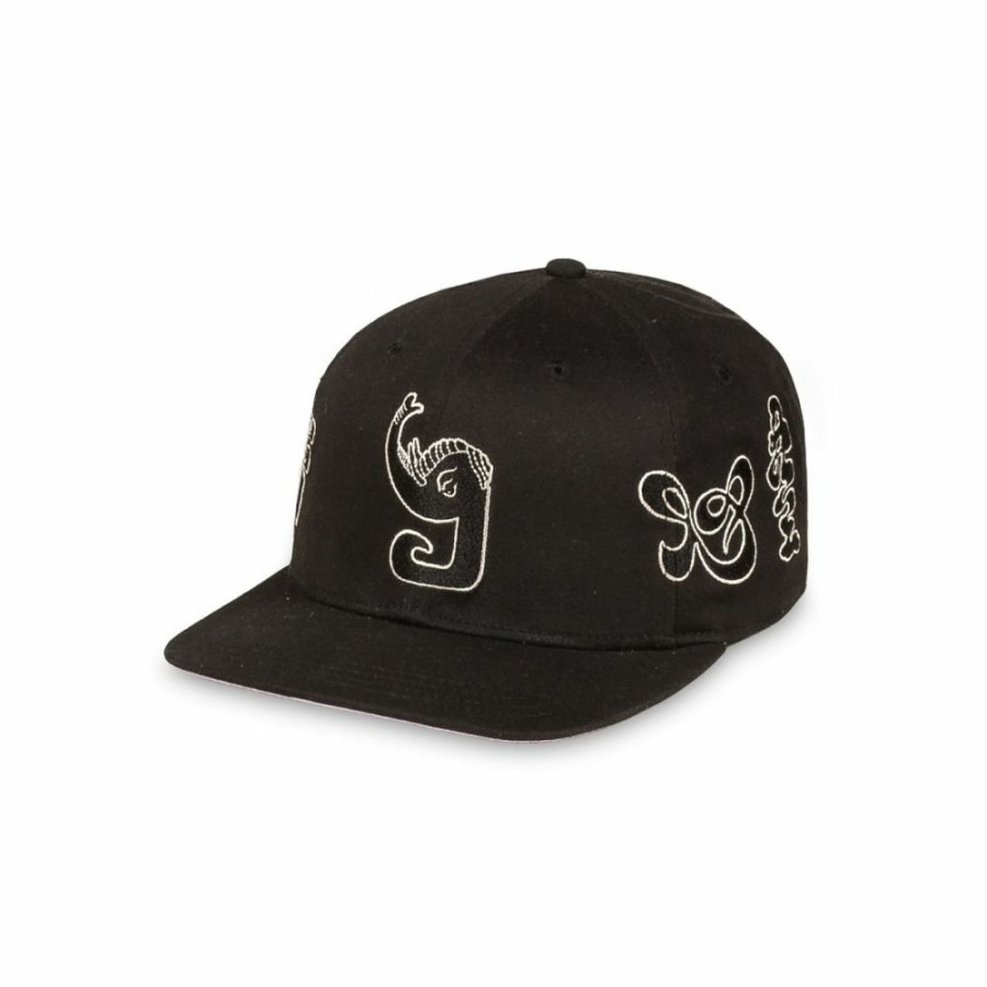 Grimey Head Wear | Grimey Tusker Temple Snapback Cap - Black - Fw23