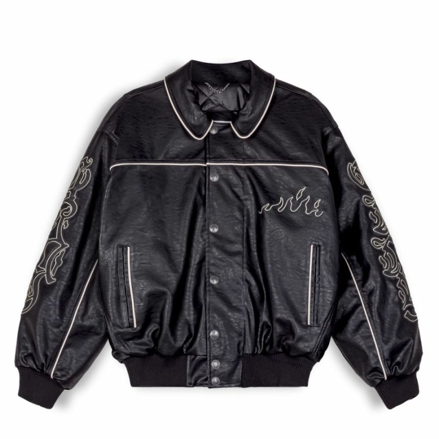 Grimey Jackets | Chaqueta Grimey Fire Route Pu Leather - Black - Spring 23