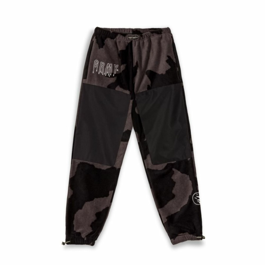 Grimey Pants | Grimey Back At You All Over Print Polar Fleece Track Pants - Black