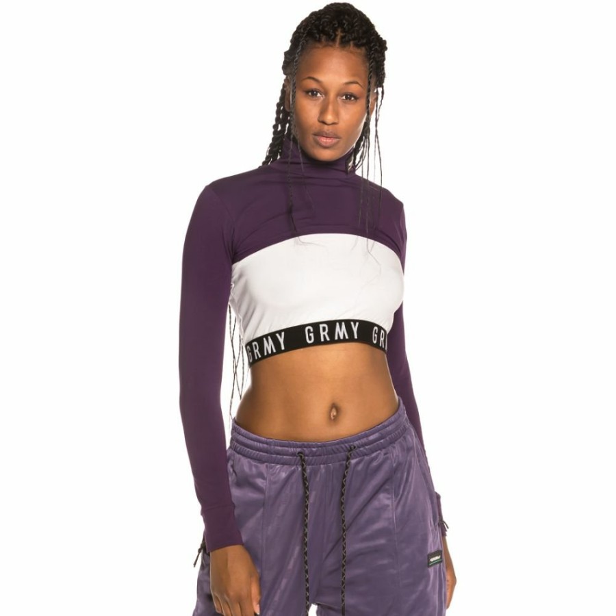 Grimey Tees & Tops | Grimey Vostok Girl Long Sleeve Crop Top Fw19 Purple