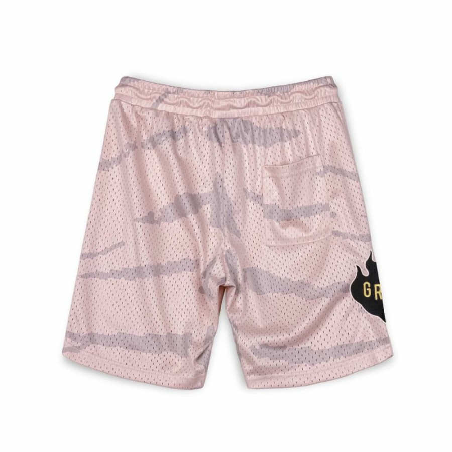 Grimey Shorts | Grimey Cloven Tongues All Over Print Mesh Basket Shorts - Cream - Summer 23