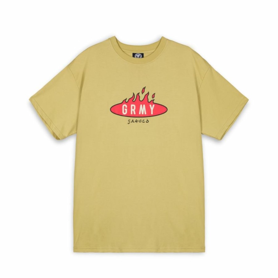 Grimey Organic | Camiseta Grimey Burn In Flames Regular - Khaki - Ss24