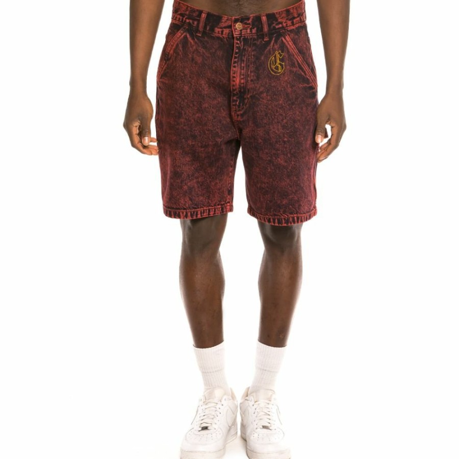 Grimey Shorts | Grimey "Liveution" Denim Short Red - Spring 21