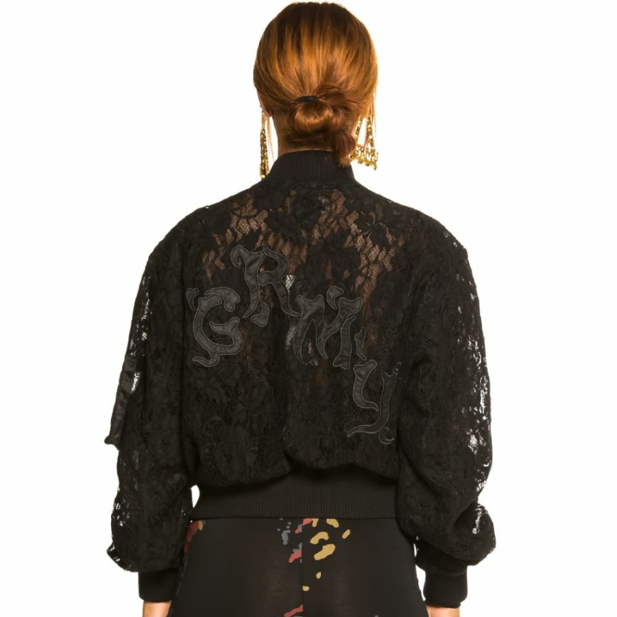 Grimey Coats | Grimey "Jazz Thing" Girl Lace Bomber Jacket - Black - Fall 21