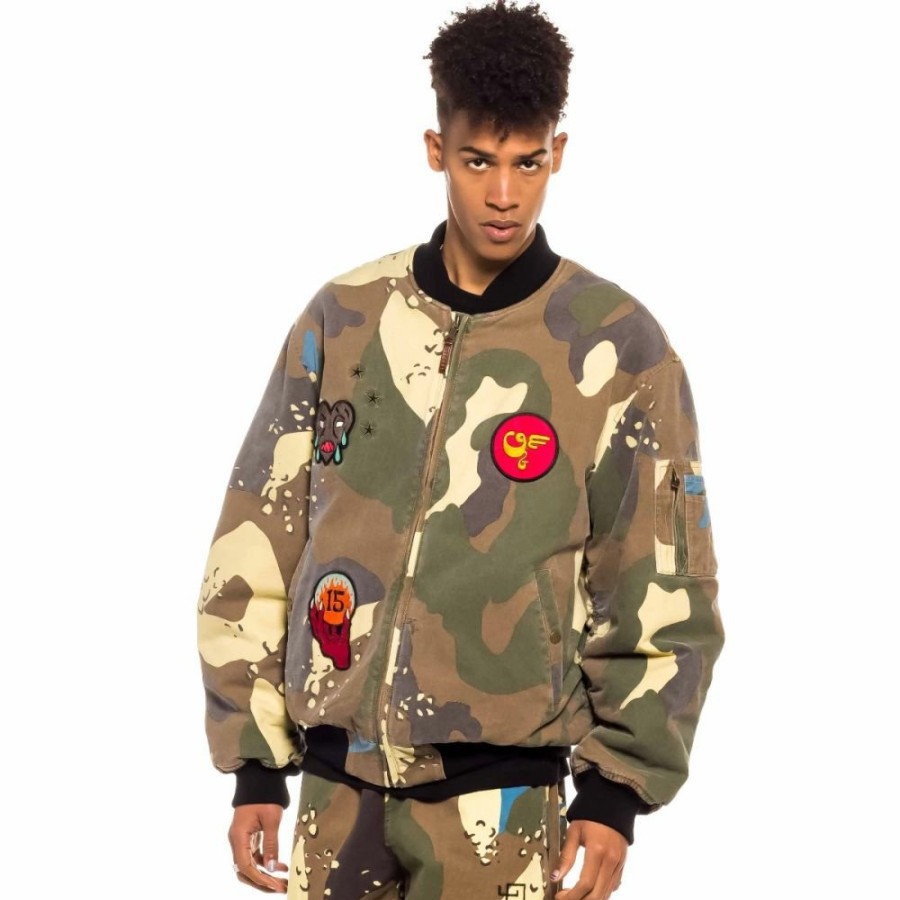 Grimey Jackets | Grimey Glorified Bomber Jacket - Camo - Spring 22