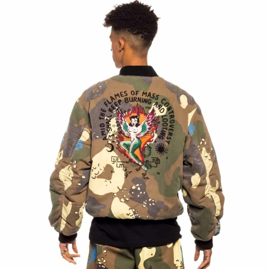 Grimey Jackets | Grimey Glorified Bomber Jacket - Camo - Spring 22