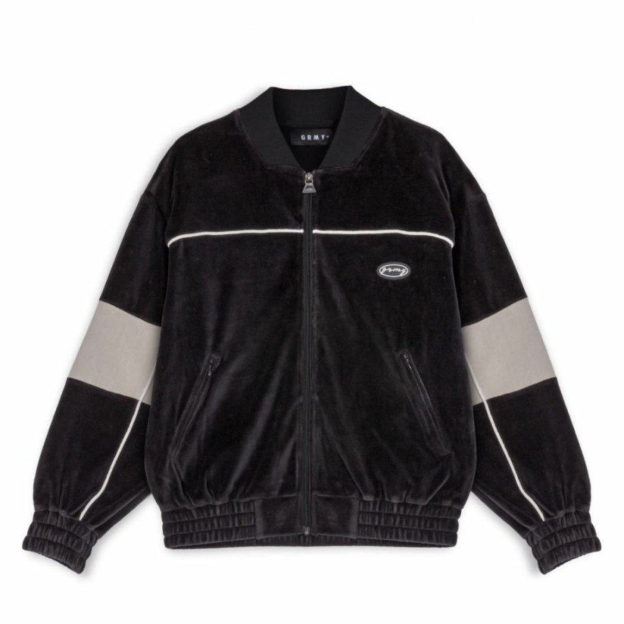 Grimey Jackets | Grimey "Iam" Velvet Track Jacket - Black - Fall 22