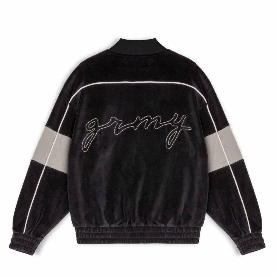 Grimey Jackets | Grimey "Iam" Velvet Track Jacket - Black - Fall 22