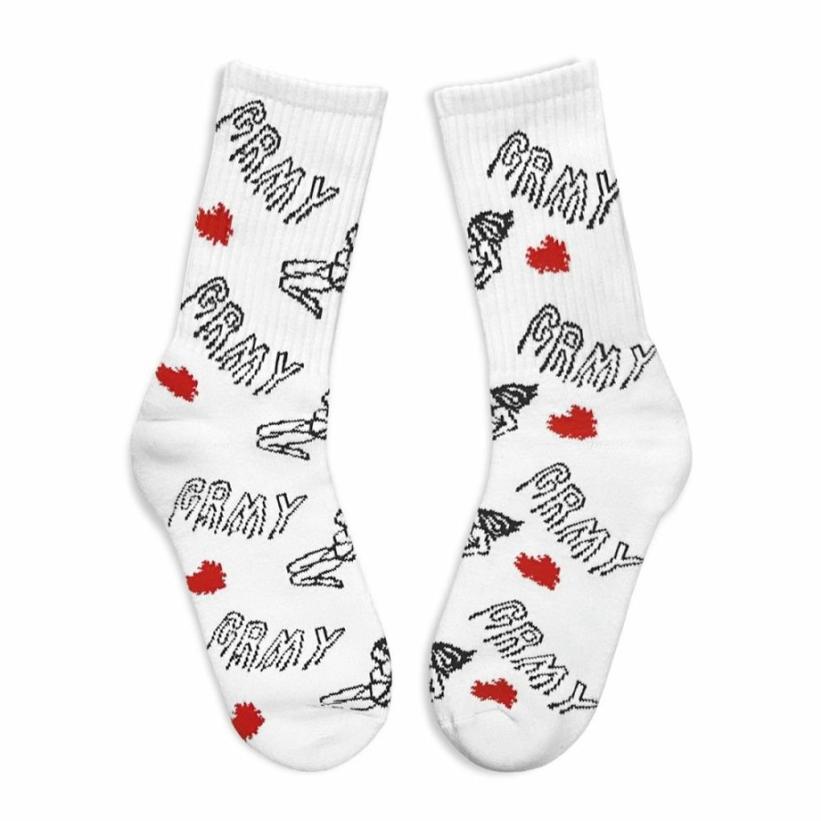 Grimey Socks | Grimey Back At You Socks - White - Fw23