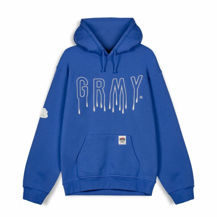 Grimey Sweatshirts | Sudadera Capucha Grimey Back At You Vintage - Royal Blue - Fw23