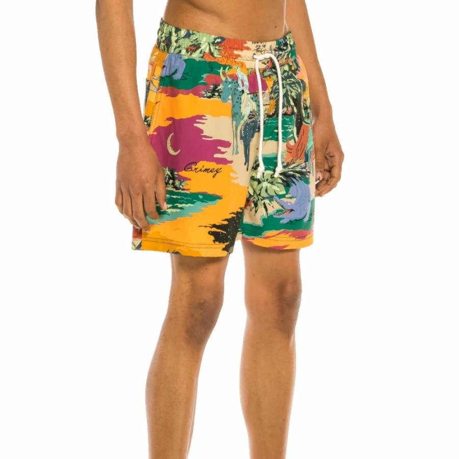 Grimey Swimwear | Grimey "Ocean Gateways" Swimming Shorts - Yellow - Summer 22