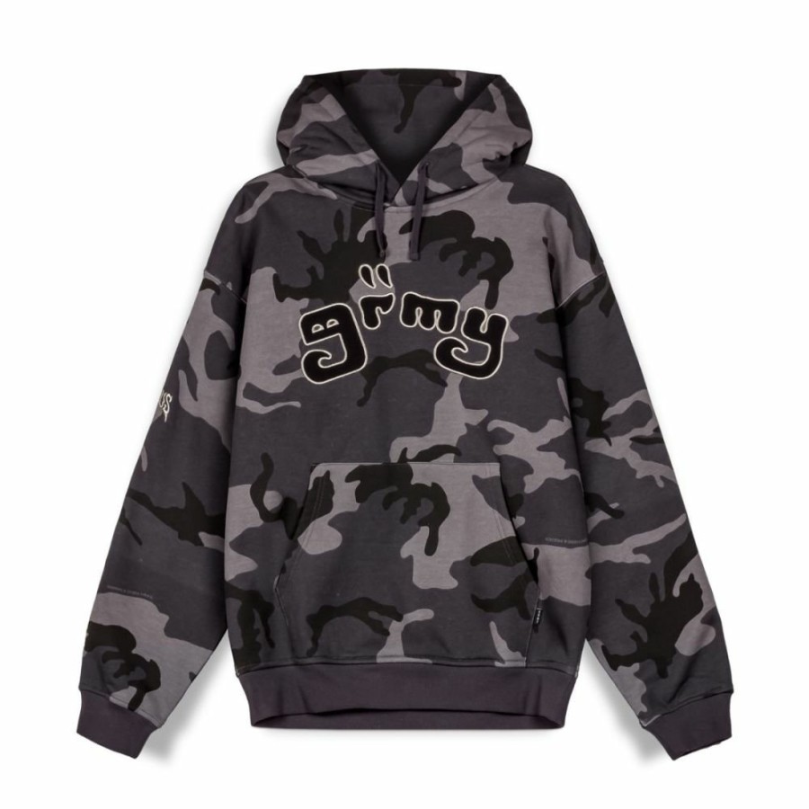 Grimey Sweatshirts | Grimey All Over Print Tusker Temple Vintage Hoodie Black - Fw23