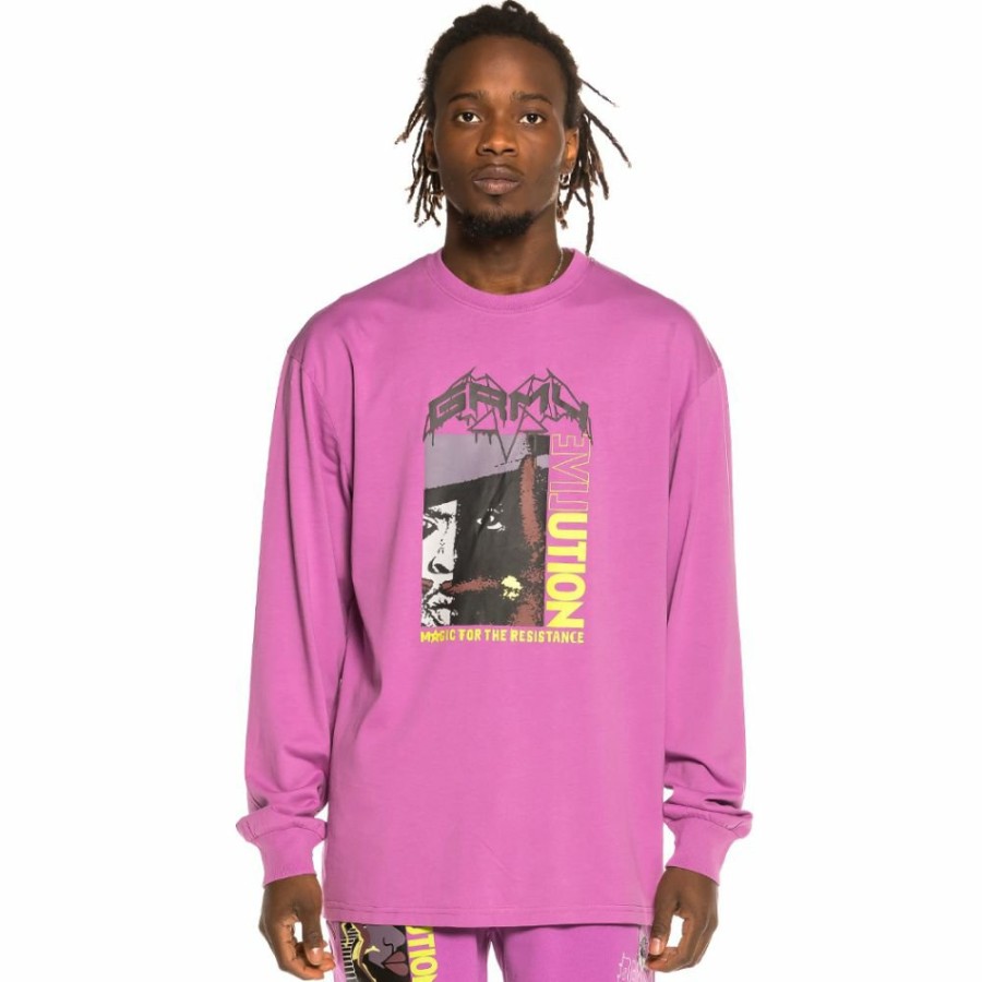 Grimey Tees | Camiseta Manga Larga Grimey "Liveution Magic 4 Resistance" Ls - Purple - Spring 21