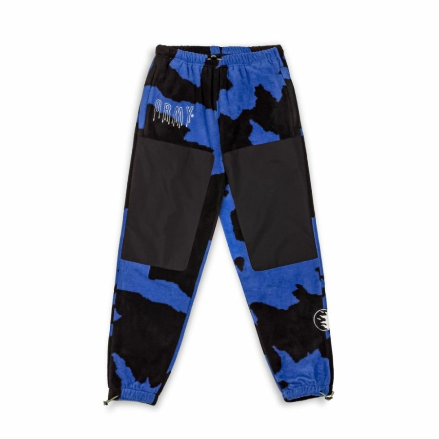 Grimey Pants | Pantalon Grimey Back At You All Over Print Polar Fleece - Royal Blue - Fw23