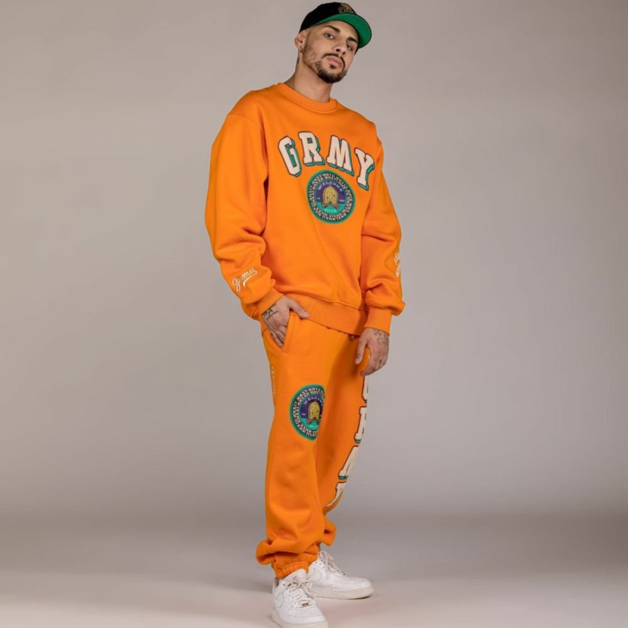 Grimey Outfits | Pack Grimey Pant + Crewneck "Hive" Heavyweight - Orange - Fall 22